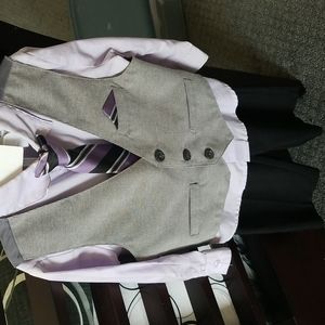 3 piece boys vest, button up and dress pants